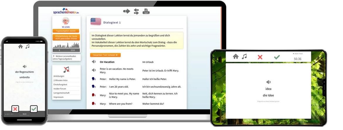 Sprachenlernen24 Online-Sprachkurs Amerikanisch Screenshot