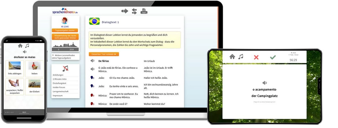 Sprachenlernen24 Online-Sprachkurs Brasilianisch Screenshot