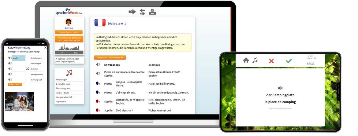 Sprachenlernen24 Online-Sprachkurs Französisch Screenshot
