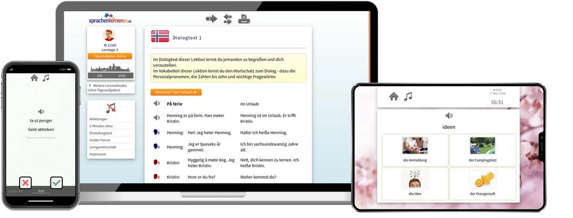 Sprachenlernen24 Online-Sprachkurs Norwegisch Screenshot