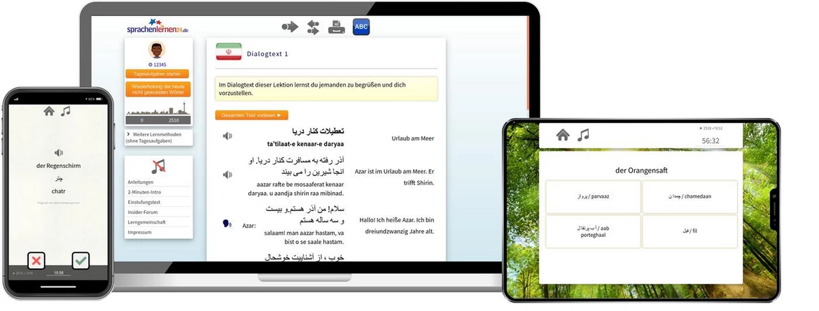 Sprachenlernen24 Online-Sprachkurs Persisch Screenshot