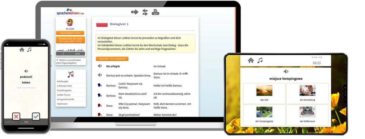 Sprachenlernen24 Online-Sprachkurs Polnisch Screenshot