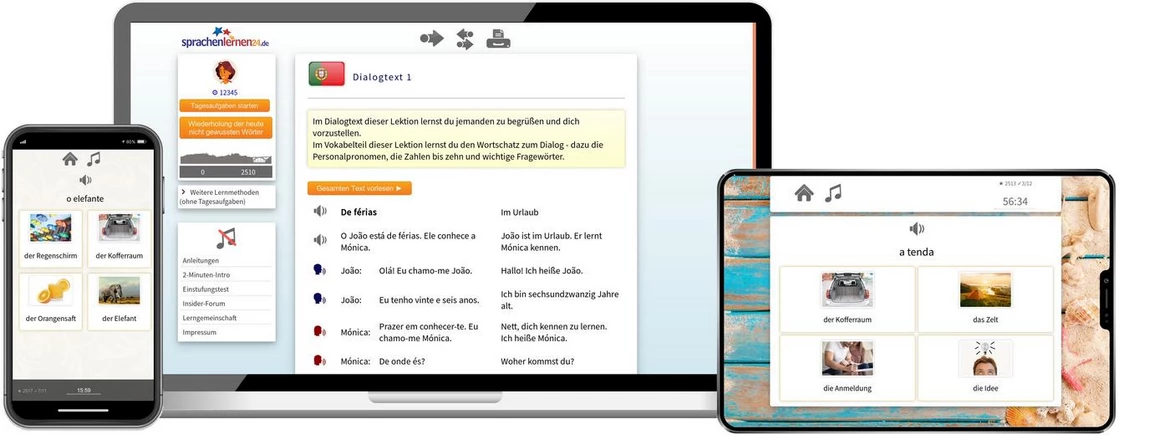 Sprachenlernen24 Online-Sprachkurs Portugiesisch Screenshot