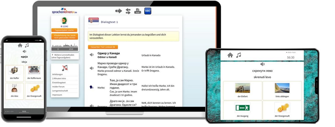 Sprachenlernen24 Online-Sprachkurs Serbisch Screenshot