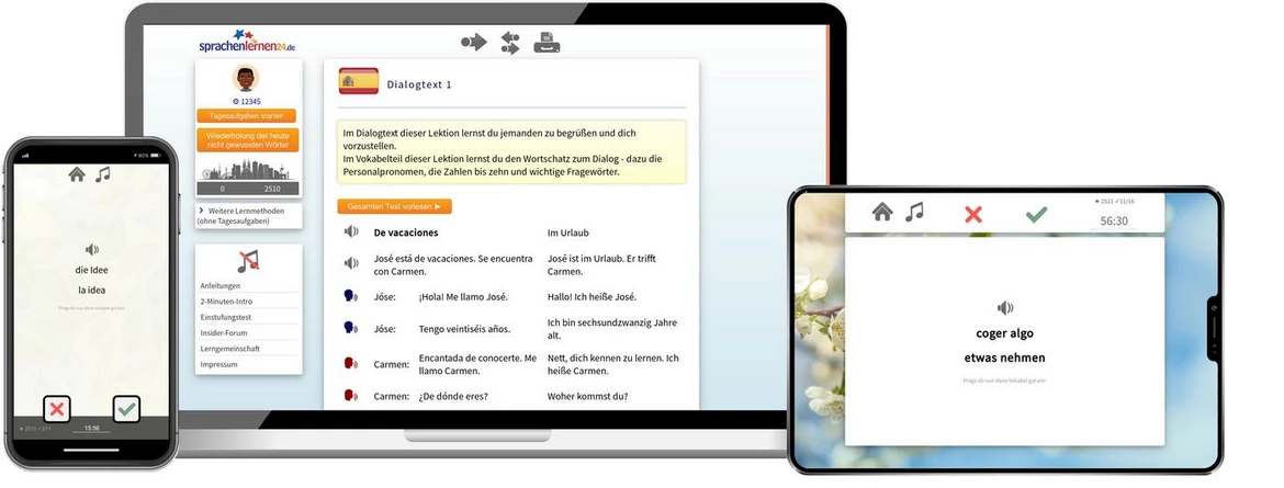 Sprachenlernen24 Online-Sprachkurs Spanisch Screenshot
