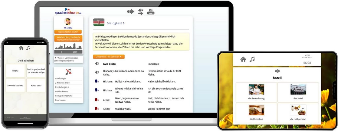 Sprachenlernen24 Online-Sprachkurs Suaheli Screenshot