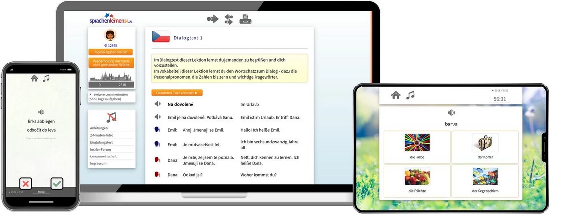 Sprachenlernen24 Online-Sprachkurs Tschechisch Screenshot